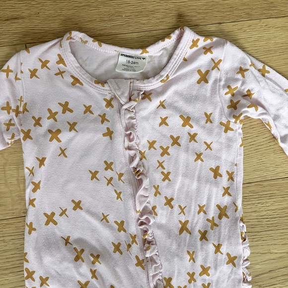 SpearmintLove bamboo pink romper with ruffle bum 18-24 months - Picture 2 of 3